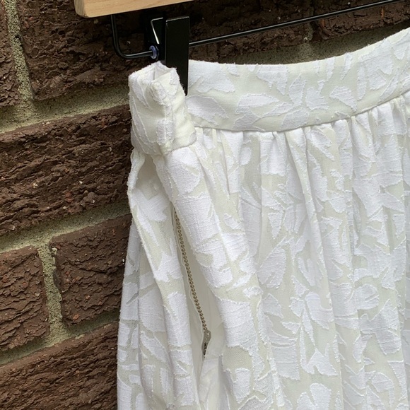 J Crew Full Knee Length Skirt White Burnout - Picture 6 of 7